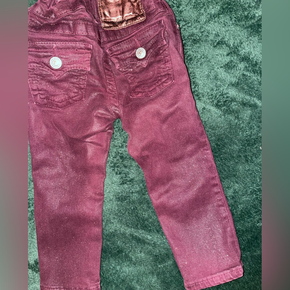 Burgundy glitter True Religion Denim Jean
